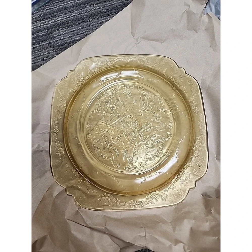 Single Federal Clear Yellow Madrid Depression Glass‎ Art 9